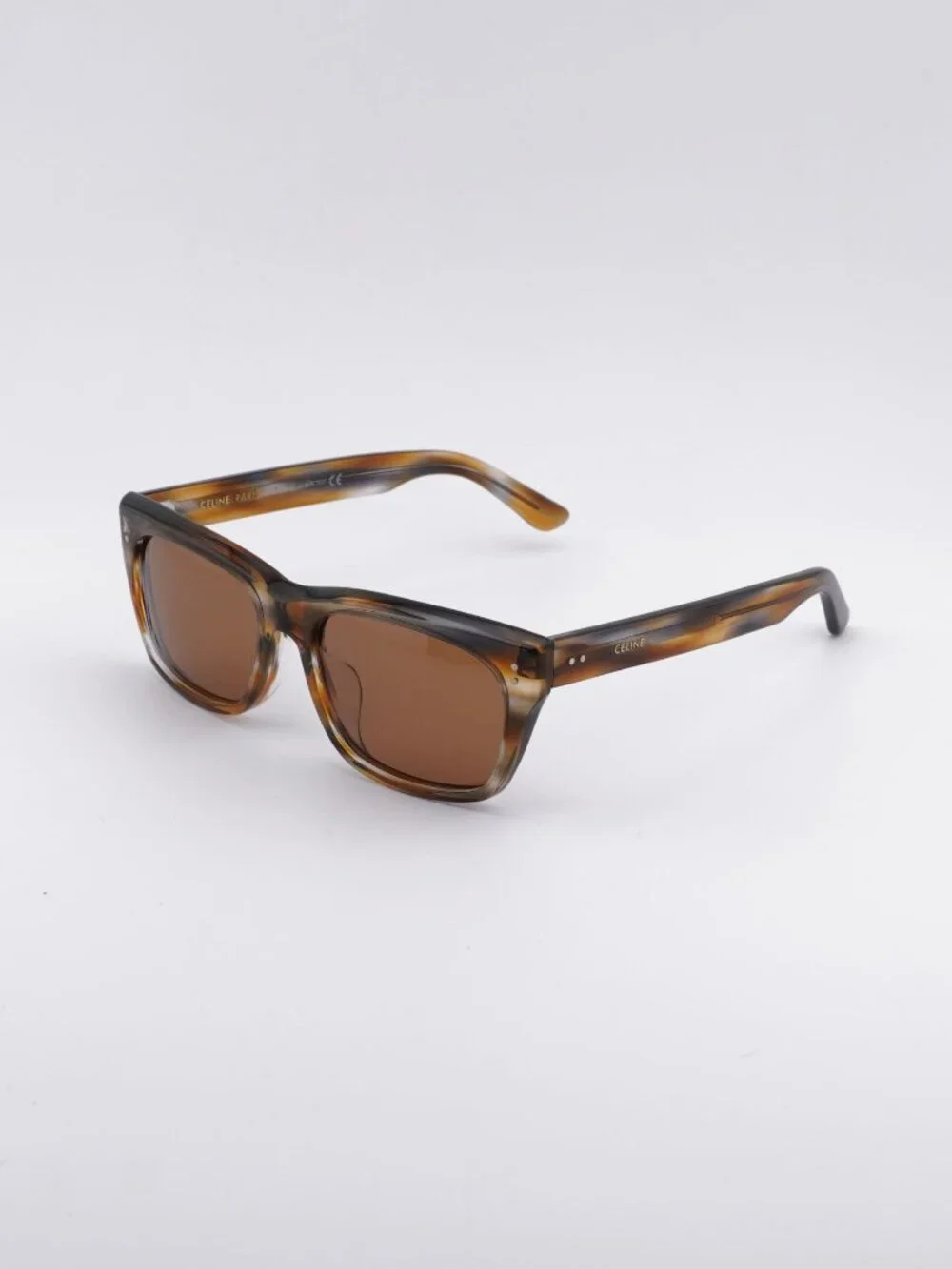Celine CL40060F 55J Sunglasses Havana Square Frame, Roviex Lenses